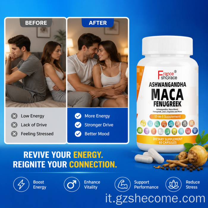 Shecome Maca supporta la salute riproduttiva Capsule di maca